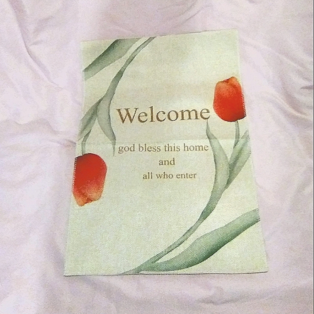 Welcome garden flag